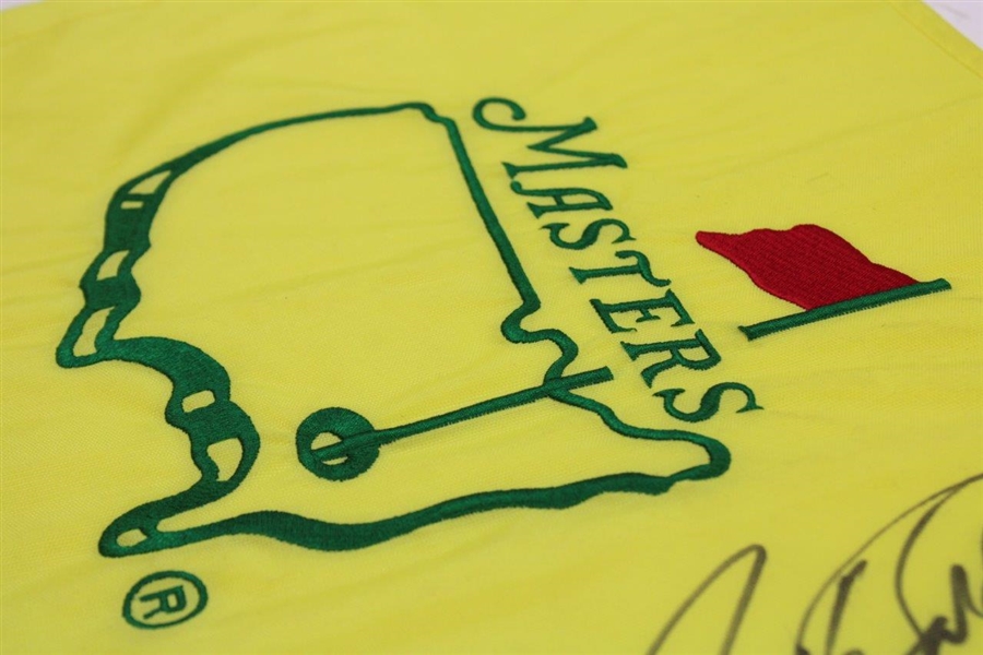 Nick Faldo Signed Undated Masters Embroidered Flag PSA/DNA #AA08425