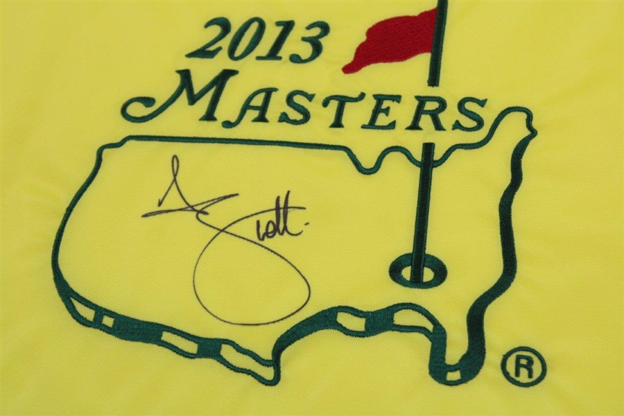 Adam Scott Signed 2013 Master Embroidered Flag JSA #EE05740