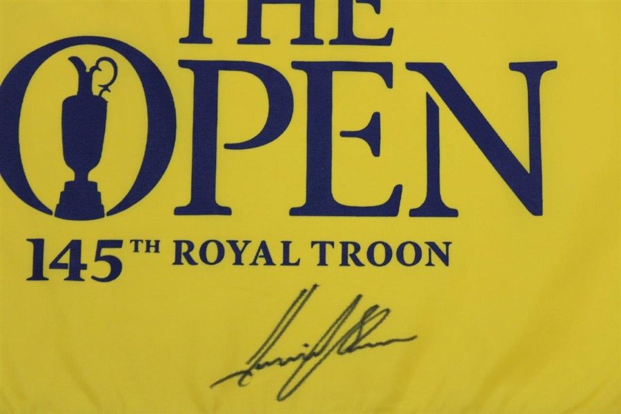 Henrik Stenson Signed 2016 OPEN Championship at Royal Troon Flag JSA ALOA