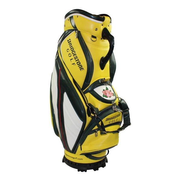 Brandt Snedeker Signed Masters Themed Green & Yellow Full Size Golf Bag JSA ALOA