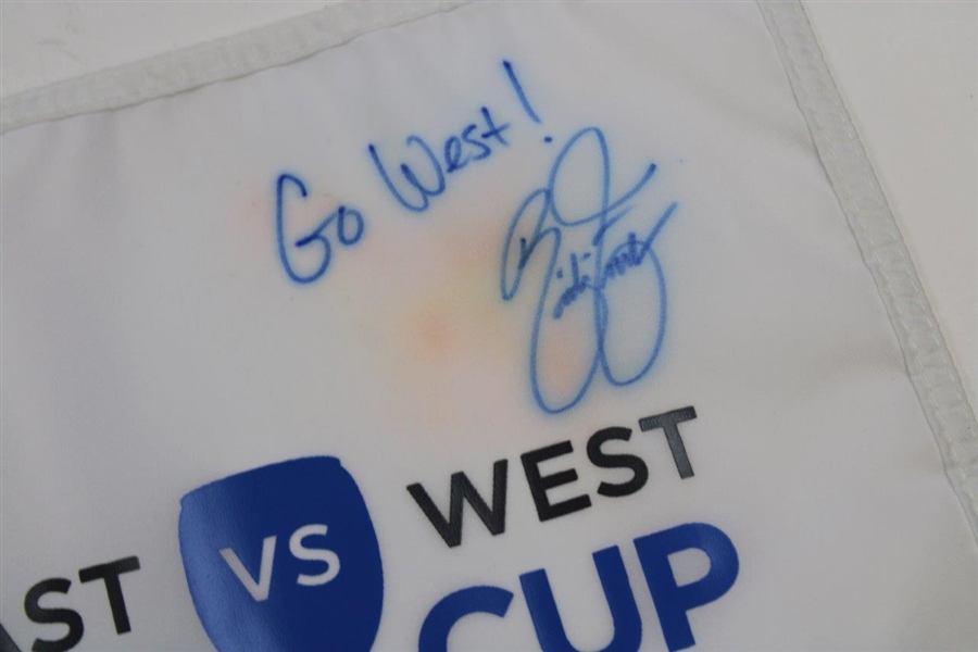 Rickie Fowler & Bill Haas Signed East vs West Wyndham Cup Flag JSA ALOA