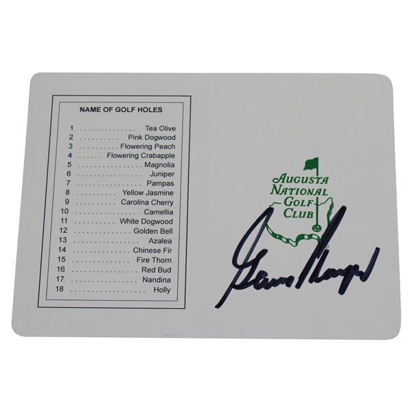 Gary Player Signed Augusta National Golf Club Scorecard BECKETT #BB09292