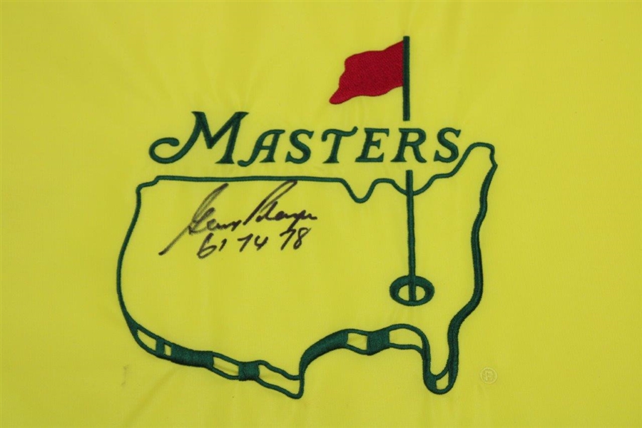 Gary Player Signed Undated Masters Embroidered Flag with Dates Won Flag BECKETT #BB09287
