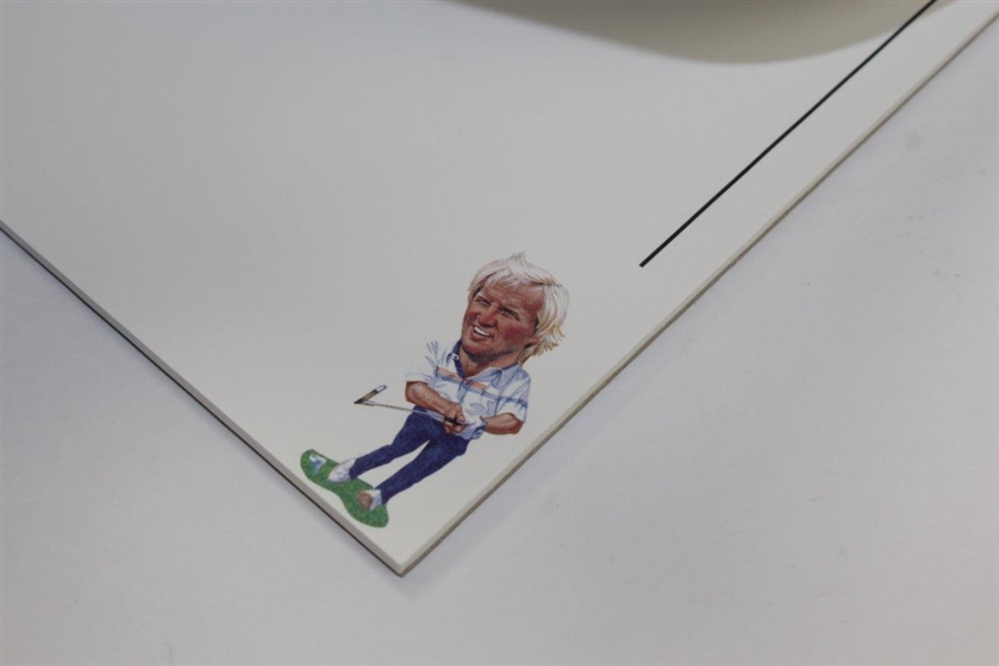 Arnold Palmer, Curtis Strange, and Greg Norman charicature notepads