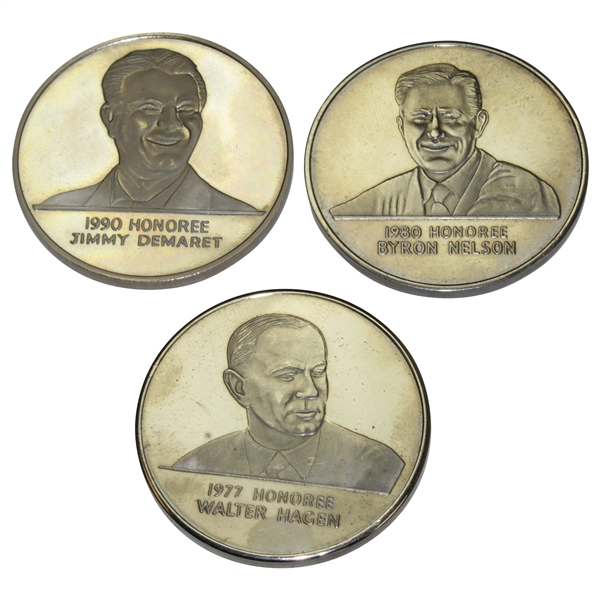 Jimmy Demaret (1990), Walter Hagen(1977), & Byron Nelson(1980) Memorial Tournament Commemorative Coins
