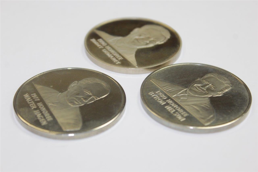 Jimmy Demaret (1990), Walter Hagen(1977), & Byron Nelson(1980) Memorial Tournament Commemorative Coins