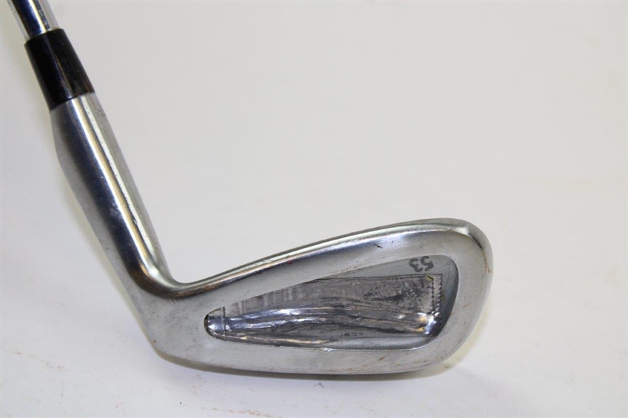 Greg Norman's Personal Used Unmarked & Unstamped Pitching Wedge with Lead Tape & '53' Handwritten