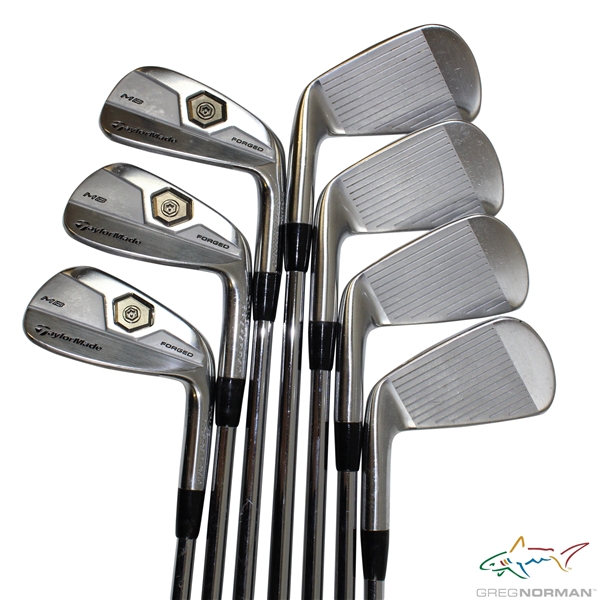 Greg Norman's Personal Used Set of TaylorMade Forged MB Tour Preferred Irons 3-9