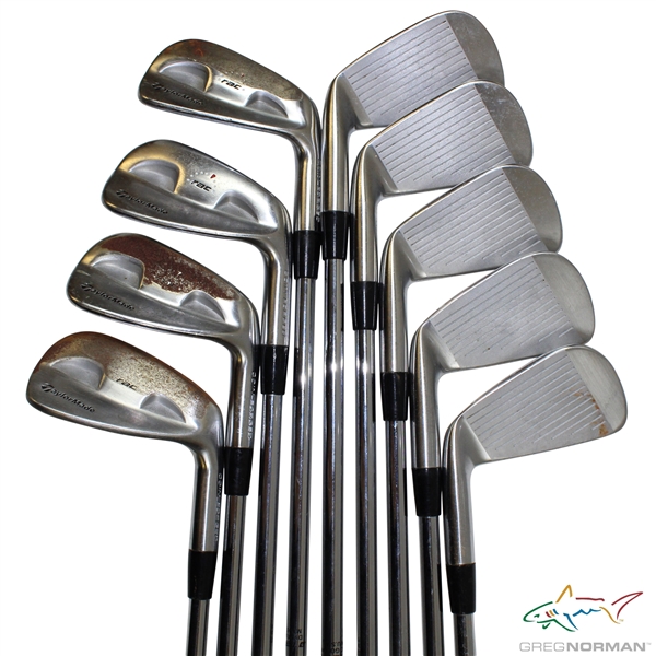Greg Norman's Personal Used Set of TaylorMade rac Coin Forged Irons 2-PW