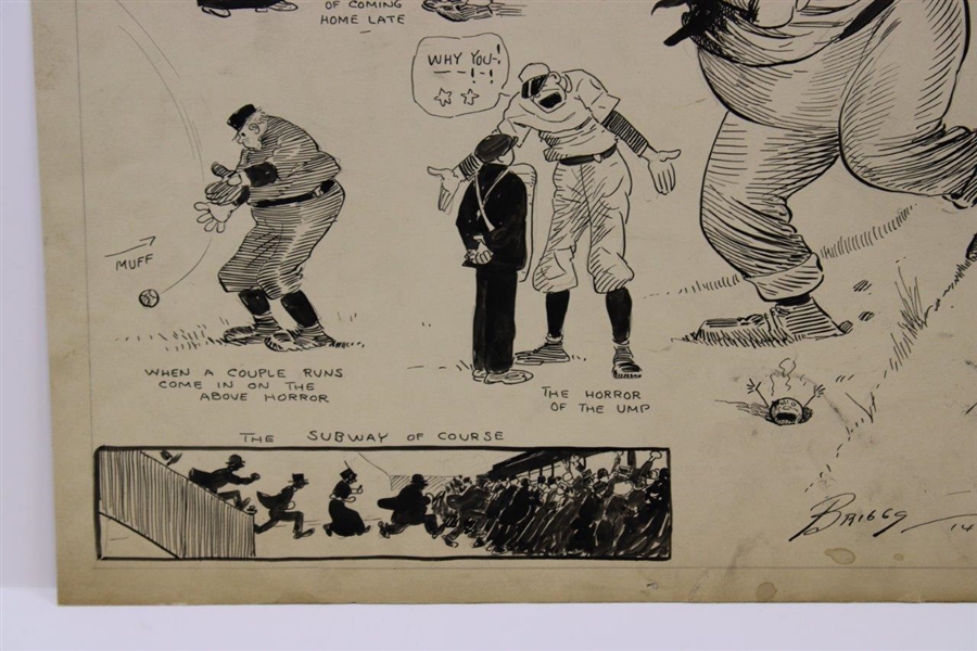 Original Clare Briggs Pen & Ink 'The Horrors of Peace' Cartoon For New York Tribune - September 17, 1914