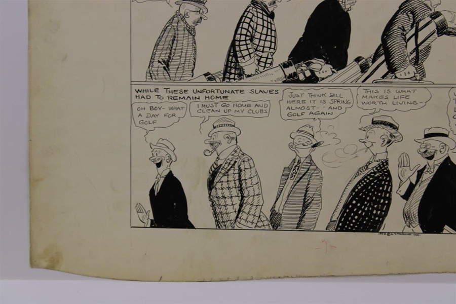 Original Clare Briggs Pen & Ink 'Oh Man' Cartoon For New York Tribune - March 17, 1928