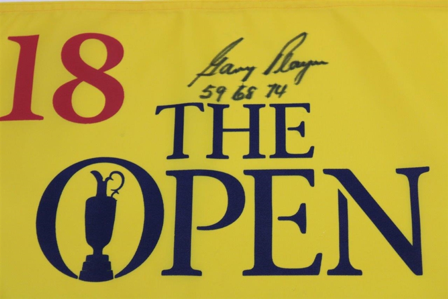 Gary Player Signed Undated The OPEN Screen Flag with Years Won JSA ALOA