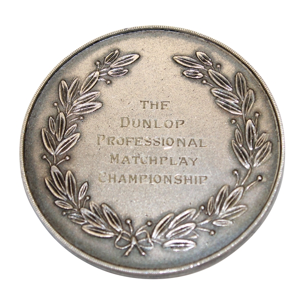 Gary Player's 1957 Dunlop Professional Matchplay Championship Runner-Up Medal with Provenance Letter