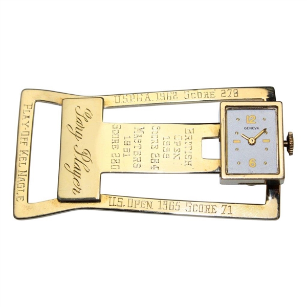 Gary Player's Personal 1965 Grand Slam Achievement Geneva 14k Gold Clock with Provenance - Wow!