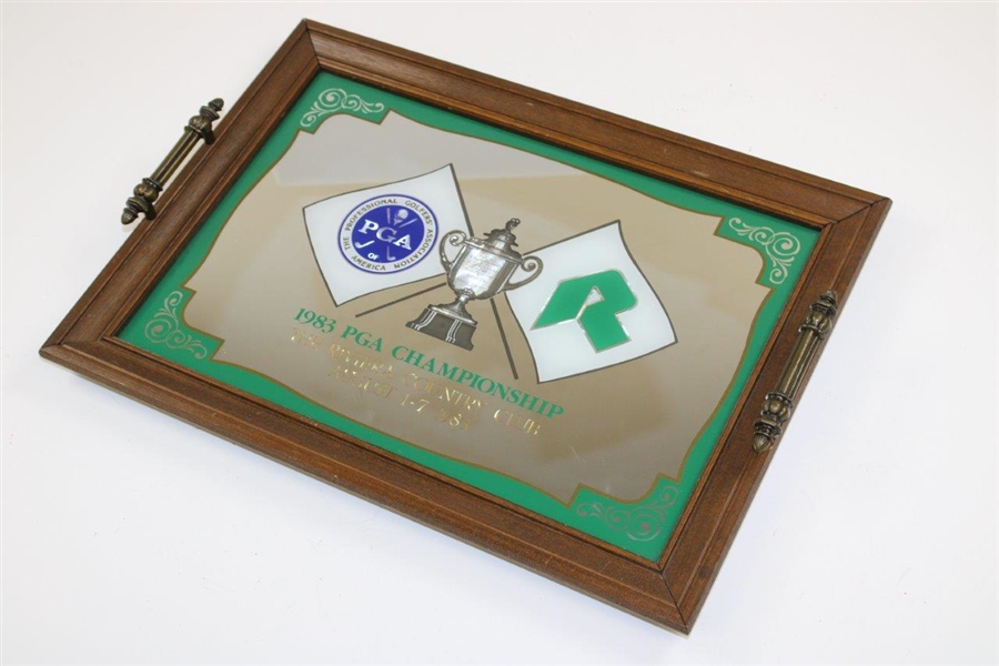 Champion Hal Sutton's 1983 PGA Championship at Riviera Country Club Mirror Wannamaker Trophy Tray