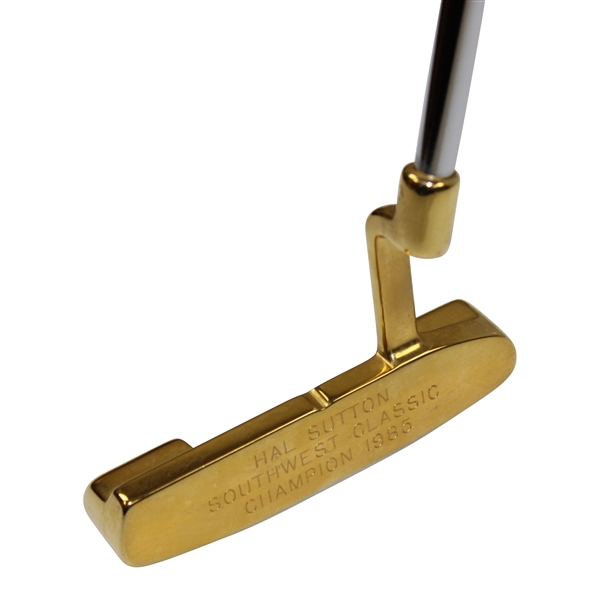 Champion Hal Sutton's PING Gold Plated PAL Putter for 1985 Southwest Classic Win
