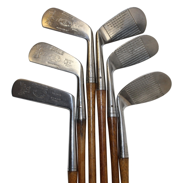 MacGregor Duralite Irons: 1,2,5,6,9,10 (putter) with Shaft Stamps