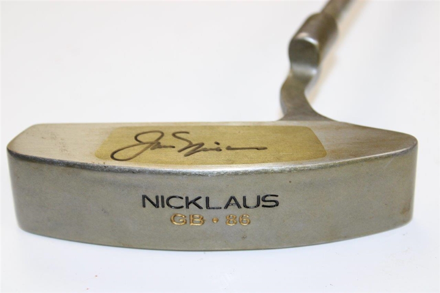 Jack Nicklaus Signed 'Nicklaus GB-86' Putter with 'Six-Time Masters Winner' Plaque Display