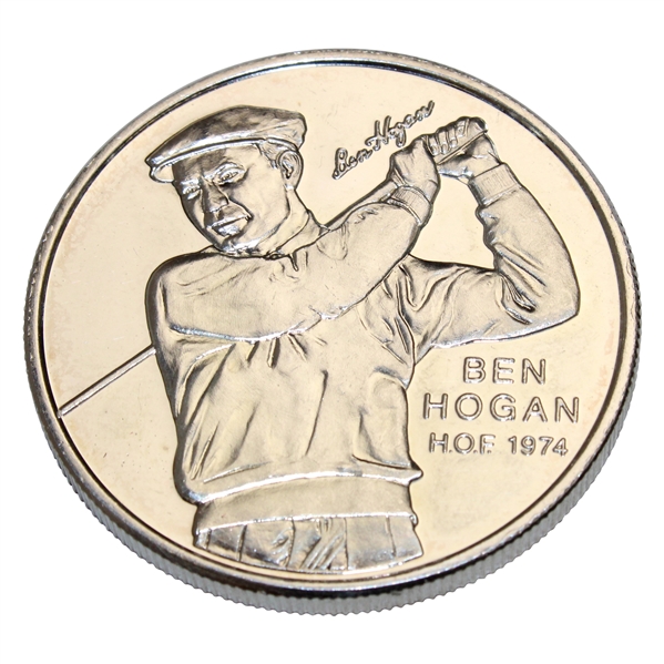 Ben Hogan .999 Fine Silver 1 Troy Ounce Medal World Golf H.O.F 1974