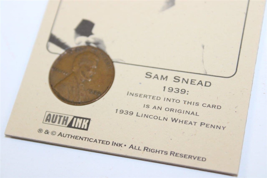 Sam Snead Lincoln Wheat Penny Card - 1939