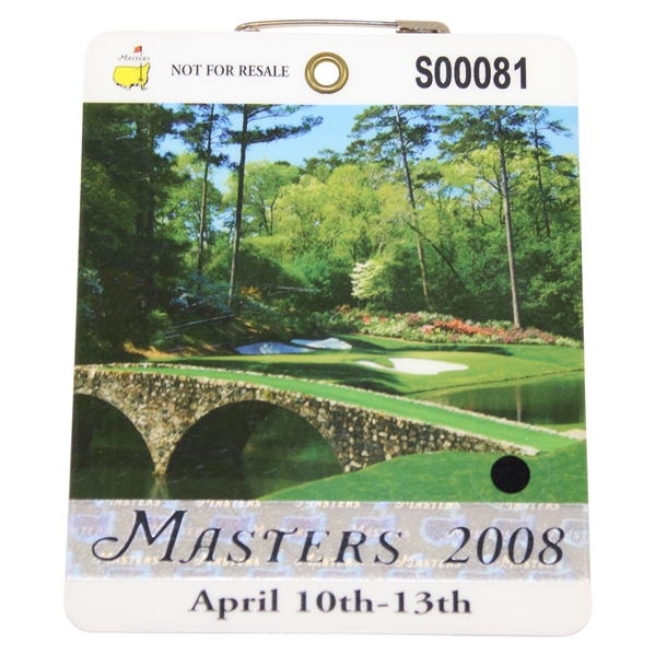 2008 Masters Tournament SERIES Badge #S00081