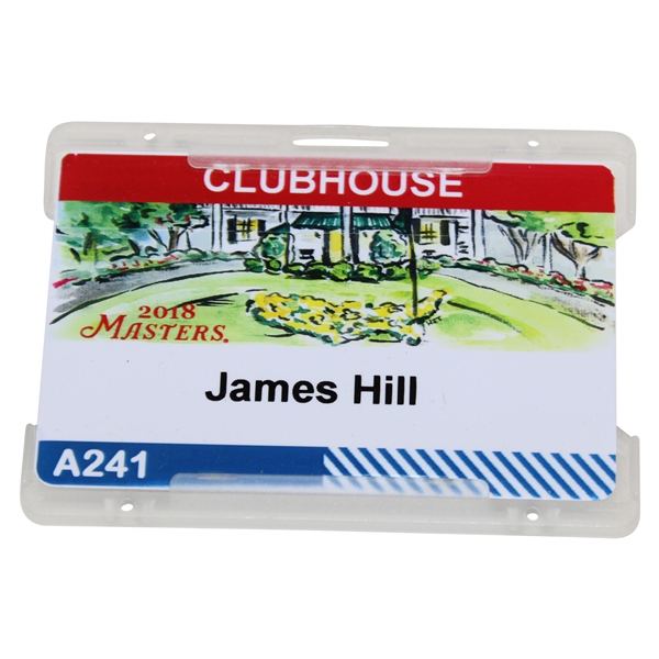 2018 Masters Tournament CLUBHOUSE Badge #A241 - James Hill