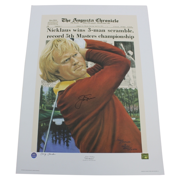 Jack Nicklaus Signed 1975 Masters 'Golfer of the Century' Print with Jack Golden Bear Hologram