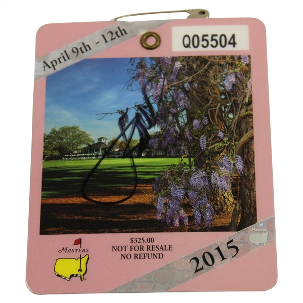 Jordan Spieth Signed 2015 Masters SERIES Badge #Q05504 with JSA & PSA Letters