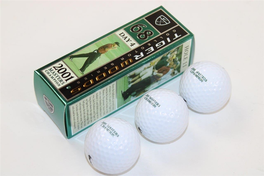 Tiger Slam Commemorative Golf Ball Tins for Masters, PGA, US Open, & OPEN Victories - Complete Set