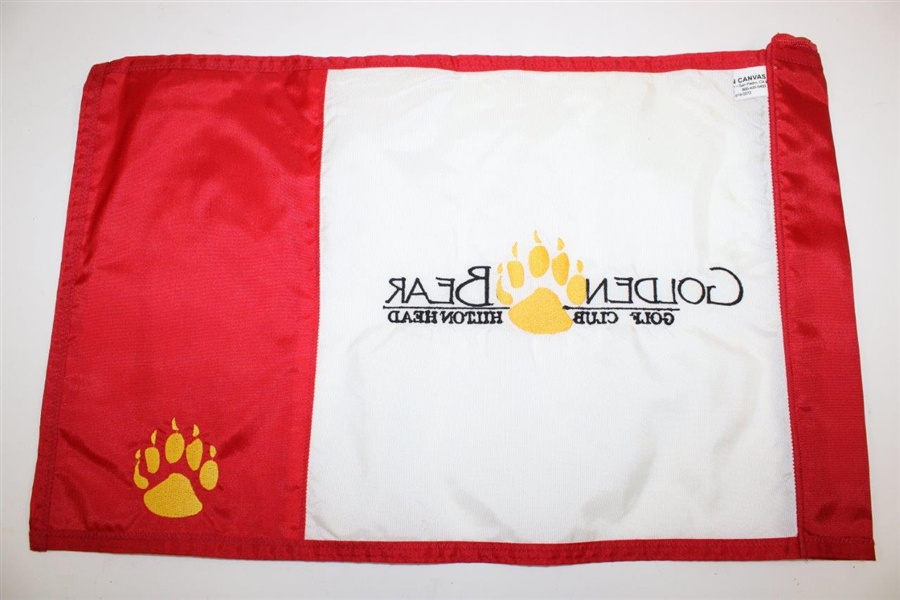 Jack Nicklaus Golden Bear Golf Club Course Flown Red & White Embroidered Flag