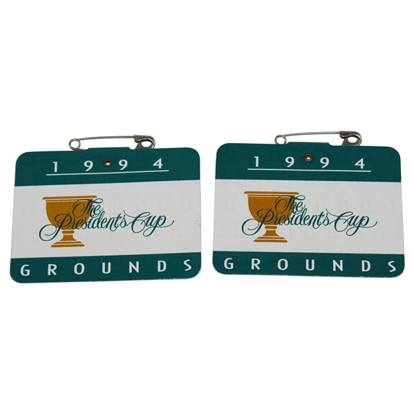 Pair of 1994 The President's Cup Cup Grounds Passes - Bob Burns Collection