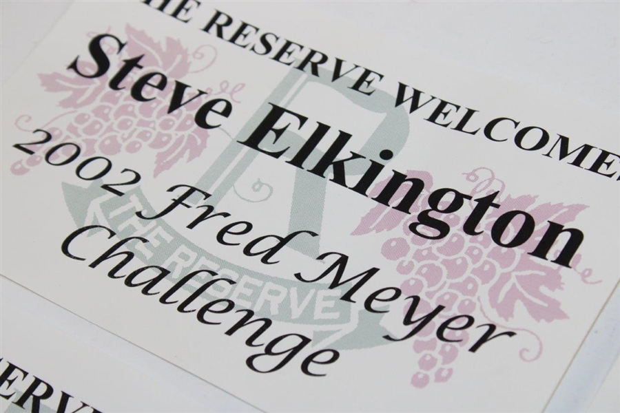 2002 Fred Meyer Challenge 'Welcomes' Name Plates with Palmer, Nicklaus, Stadler, & Elkington