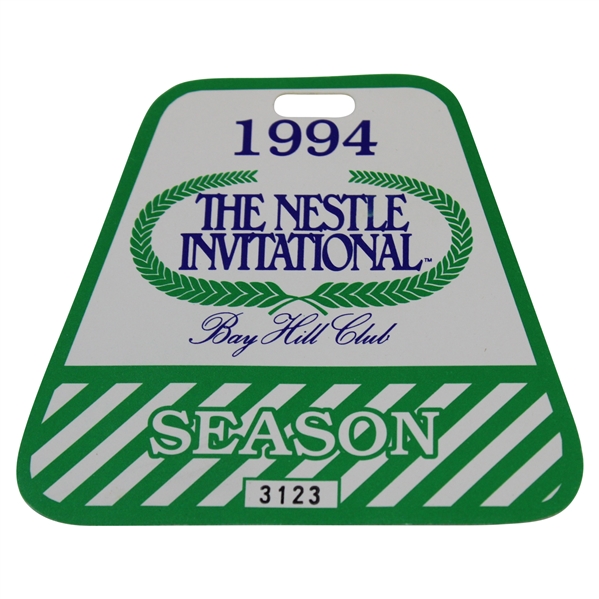 1994 Nestle Invitational Season Badge - Tiger Woods 5th Career PGA Event as Amateur - Bob Burns Collection