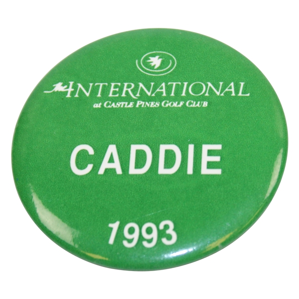 1993 International at Castle Pines GC Caddie Badge - Phil Mickelson 3rd PGA Tour Win - Bob Burns Collection