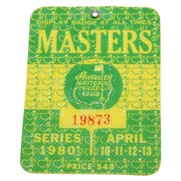 1980 Masters Tournament SERIES Badge #19873 - Seve Ballesteros Winner
