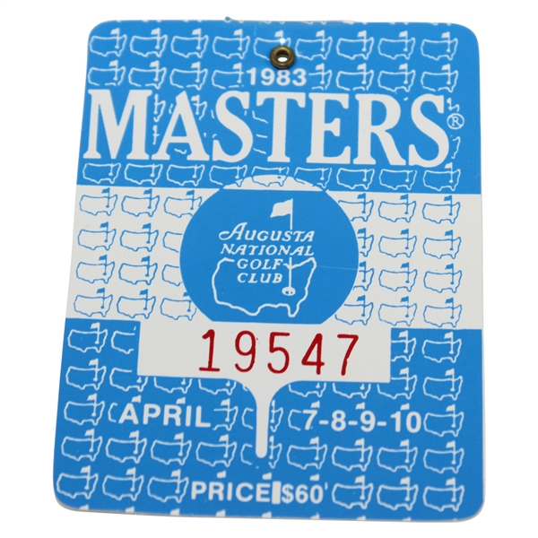 1983 Masters Tournament SERIES Badge #19547 - Seve Ballesteros Winner
