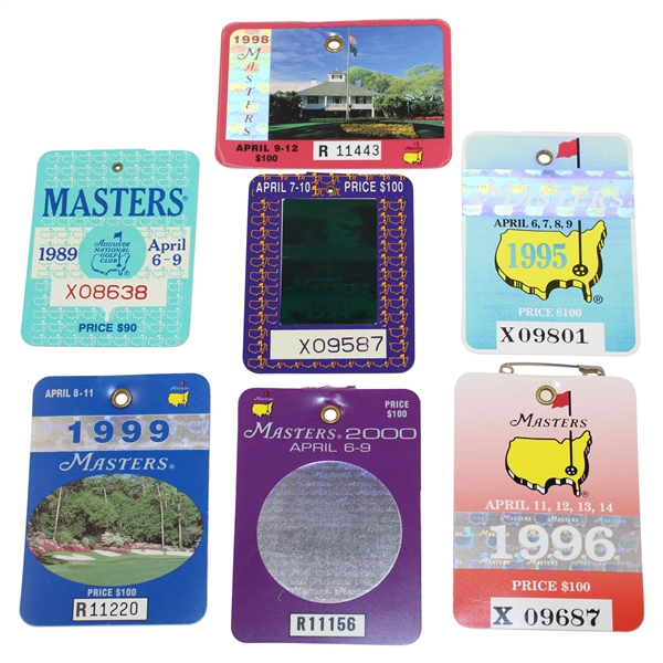 1989, 1994-1996, & 1998-2000 Masters Tournament SERIES Badges