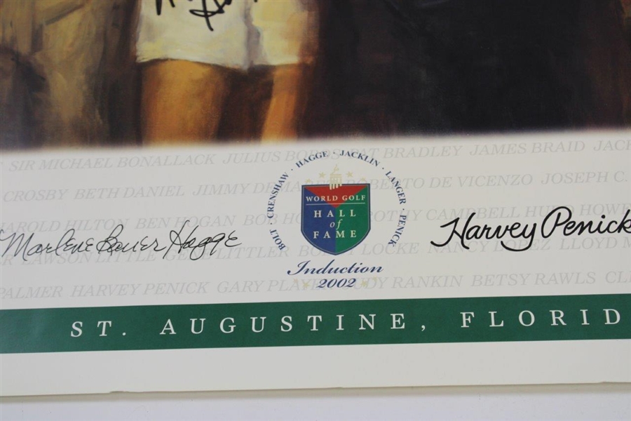 2002 World Golf Hall of Fame Poster Signed by Five (5) Inductees JSA ALOA