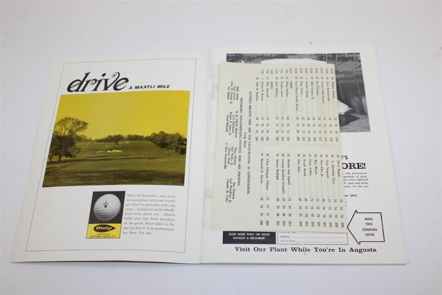 1965 April in Augusta 'Masters Week' Booklet with Paiting Sheet & Enveloped Taped on Inside
