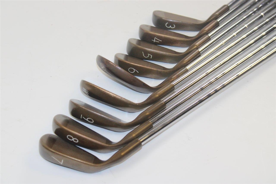 Set of PING Beryllium Copper Black Dot Irons 3-SW with BeCu Putter and #1 & #3 Woods Including PING Bag