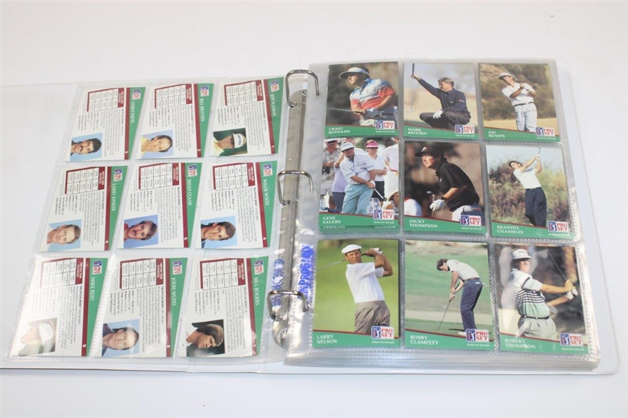 1991 PGA Tour Pro-Set Golf Cards in Binder