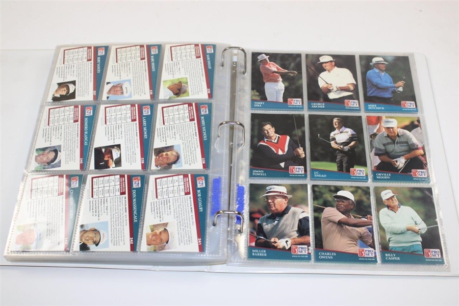 1991 PGA Tour Pro-Set Golf Cards in Binder