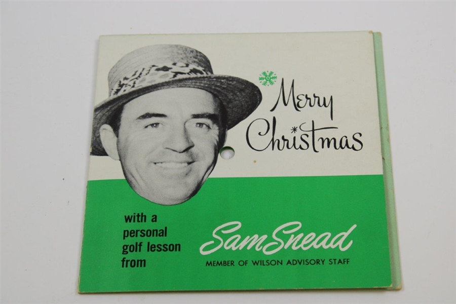 Sam Snead 'Merry Christmas' with Personal Golf Lesson Wilson Phonograph Record - Unused