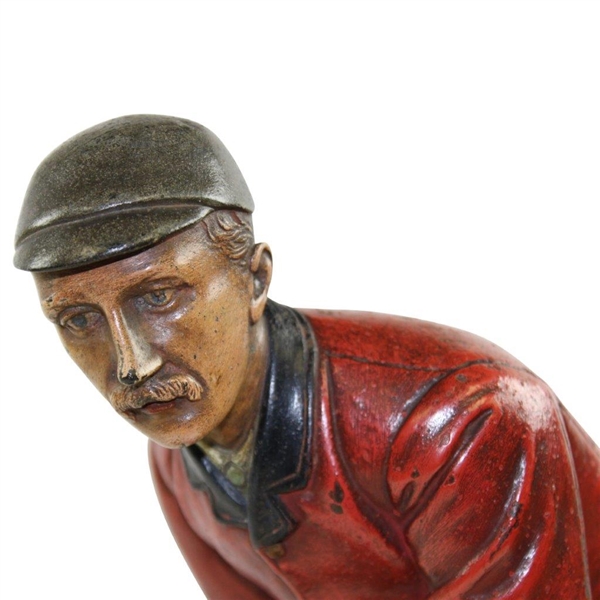 Circa 1890-95 John E Laidlay in Red Jacket Polychrome Cold-Painted Bronze Figure - #4