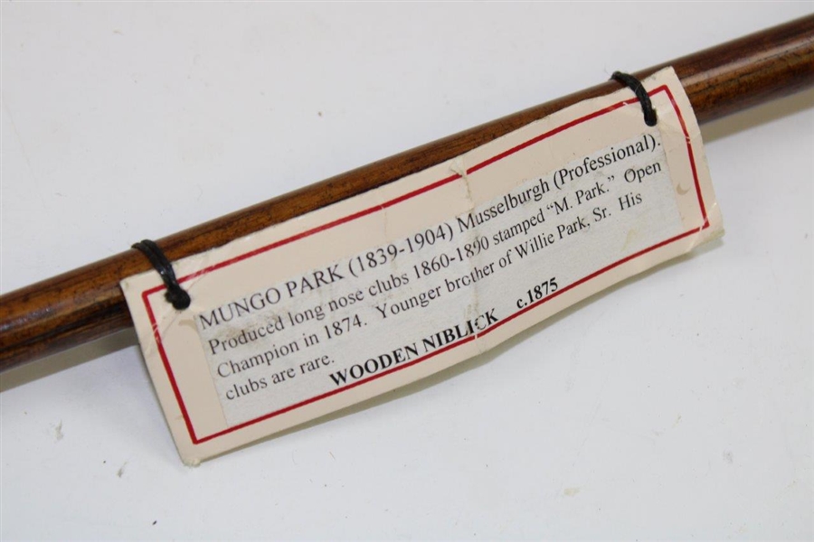 Late 1800's Mungo Park 'M. Park' Wooden Niblick 