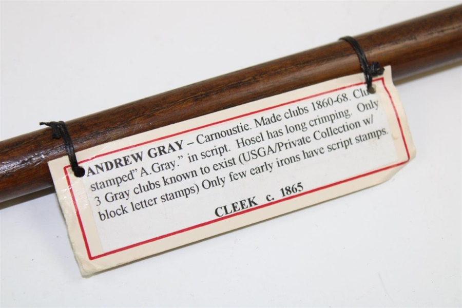 Mid 1800's Andrew Gray 'A. Gray' Carnoustie Cleek - Scarce