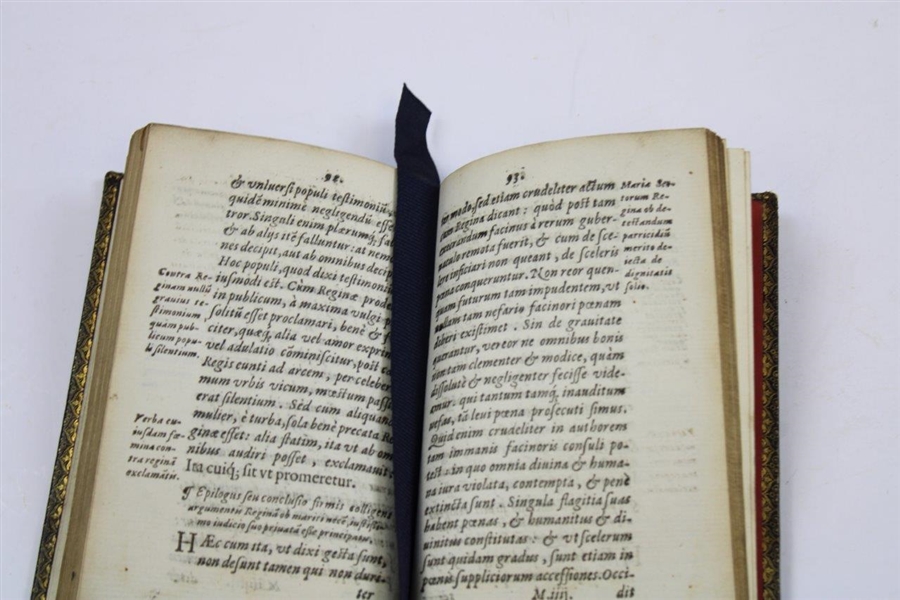 Circa 1500's De Maria Scotorum Regina Book with Sure & Steadfast Clark Bookplate