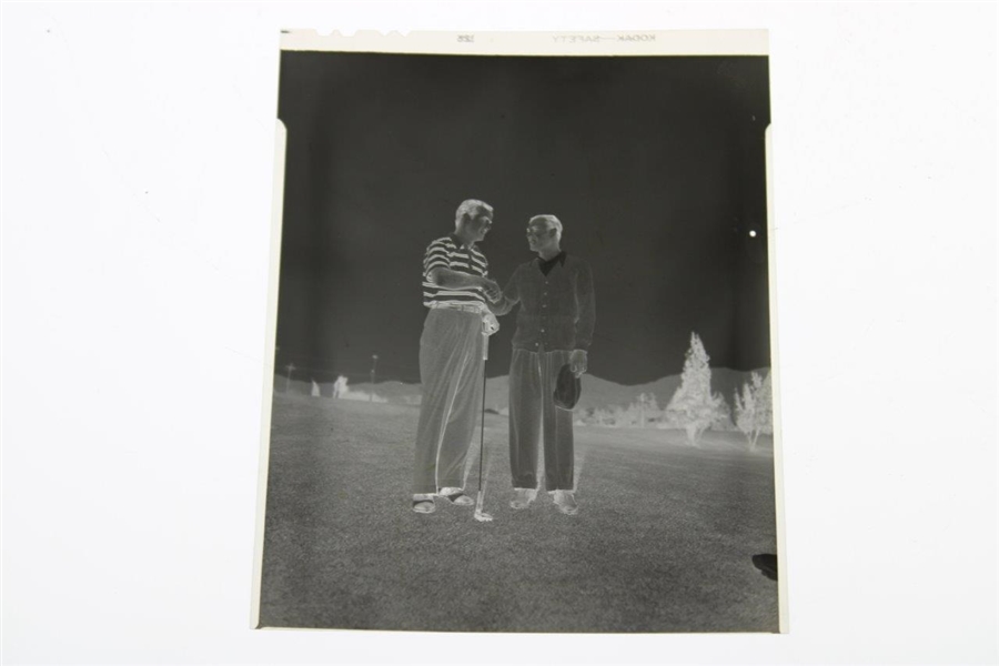 Ben Hogan & Lloyd Mangrum Shaking Hands Photo with Original Negative