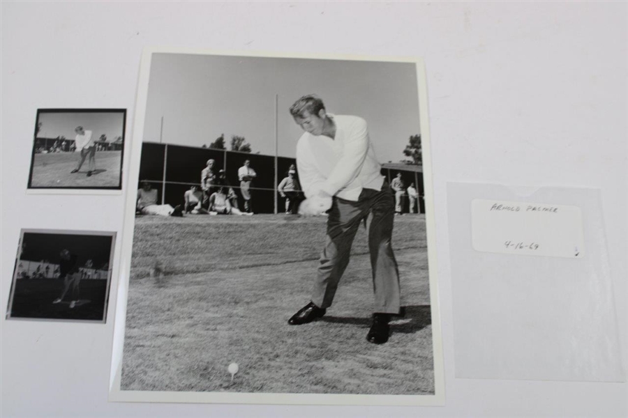 Arnold Palmer 4-16-1969 Photo with Original Negative & Small Photo