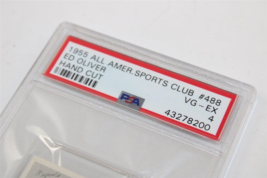 1955 Ed Oliver All American Sports Club Hand Cut Card #488 VG-EX 4 PSA #43278200